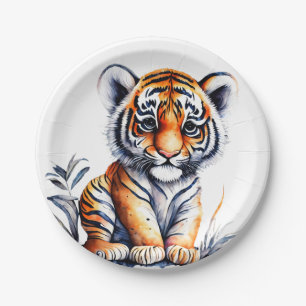Tiger Birthday Celebration Paper Plate