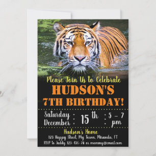 Tiger birthday invitation