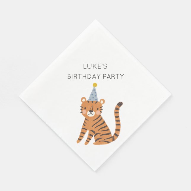 Tiger Birthday Napkin (Corner)