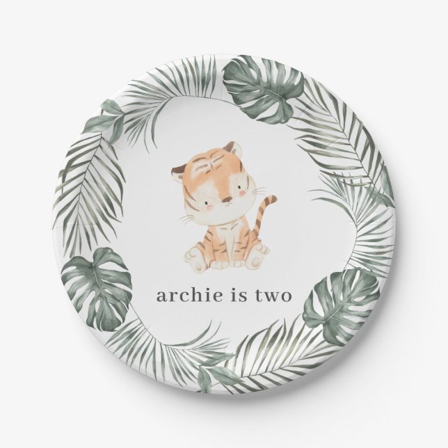 Tiger Birthday Paper Plate (Front)