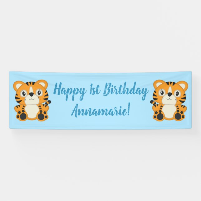 Tiger Birthday Party Banner (Horizontal)