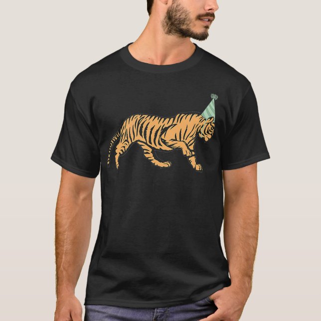 Tiger Birthday  Tiger Animal Kids Birthday T-Shirt (Front)