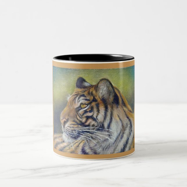 Tiger Black 11 oz Two-Tone Mug (Center)