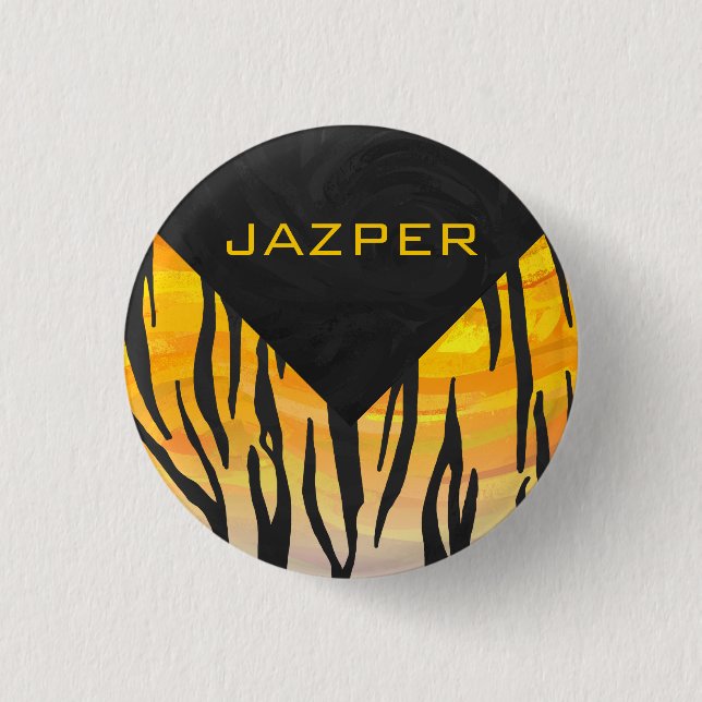 Tiger Black and Orange Print 3 Cm Round Badge (Front)