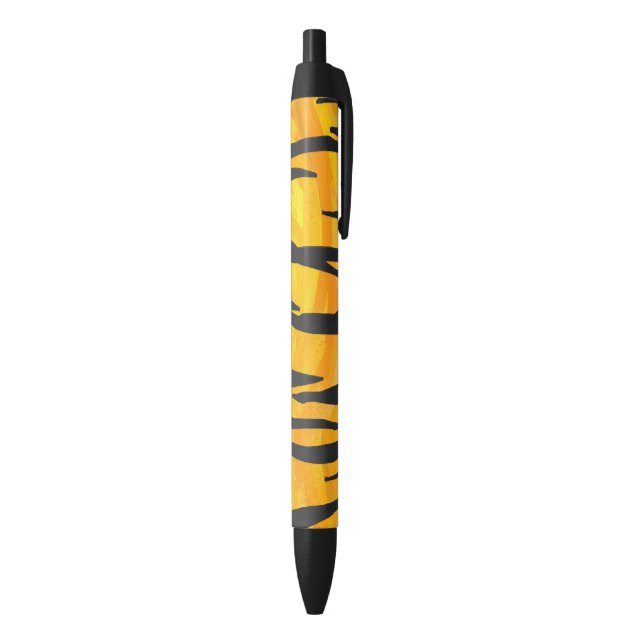 Tiger Black and Orange Print Black Ink Pen (Bottom (Vertical))