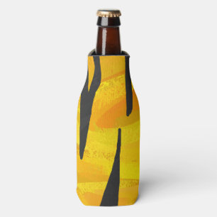 Tiger Black and Orange Print Bottle Cooler