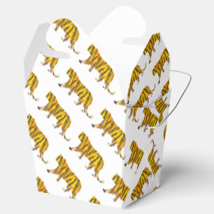 Tiger Black and Orange Print Favour Box