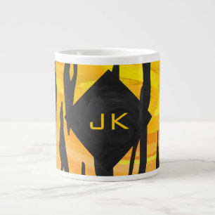Tiger Black and Orange Print Large Coffee Mug