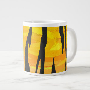 Tiger Black and Orange Print Large Coffee Mug