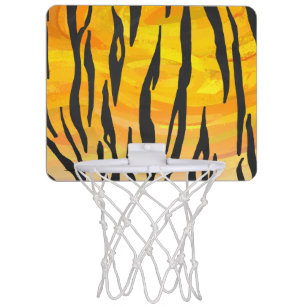 Tiger Black and Orange Print Mini Basketball Hoop