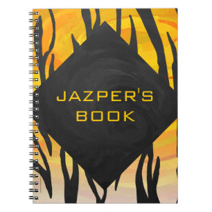 Tiger Black and Orange Print Notebook