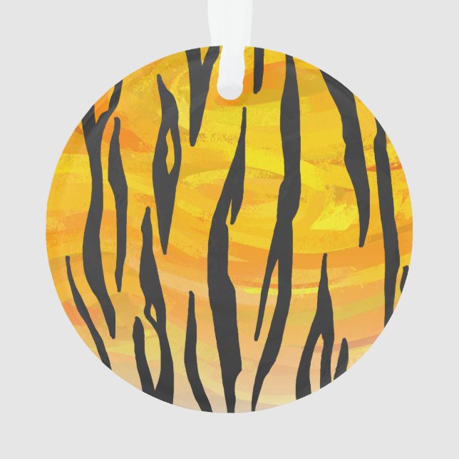 Tiger Black and Orange Print Ornament (Back)