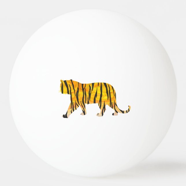 Tiger Black and Orange Print Ping Pong Ball (Front)