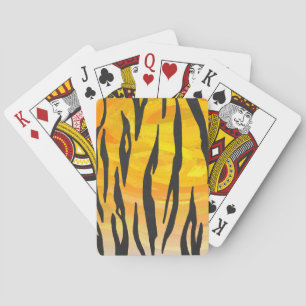 Tiger Black and Orange Print Playing Cards