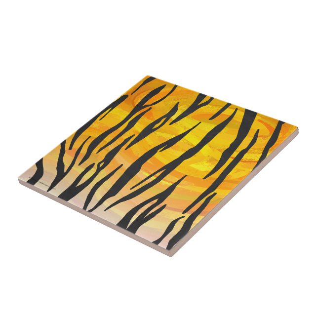 Tiger Black and Orange Print Tile (Side)