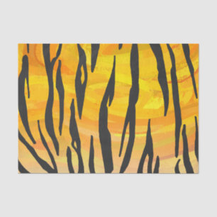 Tiger Black and Orange Print Tissue Paper