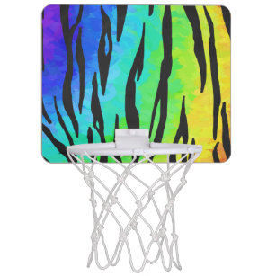 Tiger Black and Rainbow Gifts Mini Basketball Hoop