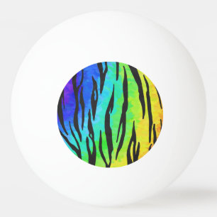 Tiger Black and Rainbow Gifts Ping Pong Ball