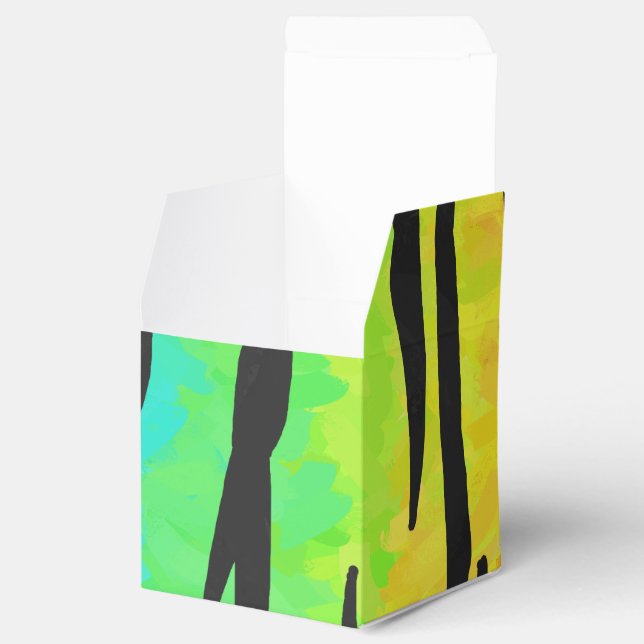 Tiger Black and Rainbow Print Favour Box (Opened)