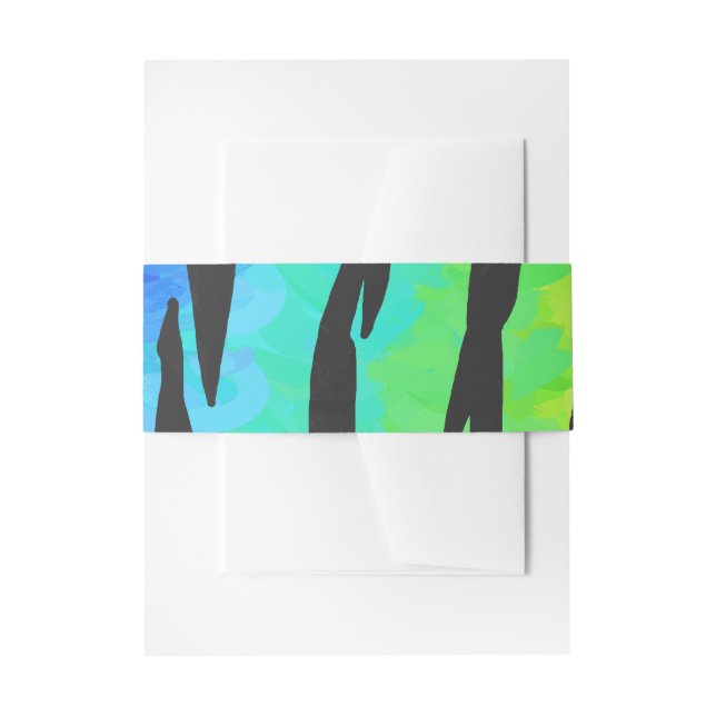 Tiger Black and Rainbow Stuff Invitation Belly Band (Front Example)