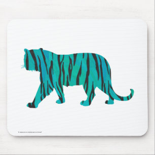Tiger Black and Teal Print Mouse Mat