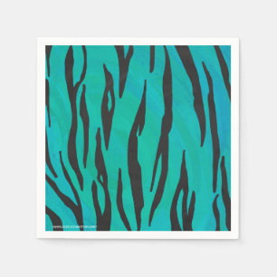 Tiger Black and Teal Print Napkin