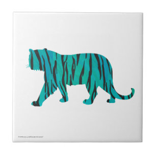 Tiger Black and Teal Print Tile