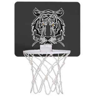 Tiger black and white face  T-Shirt Hoodie Mini Basketball Hoop