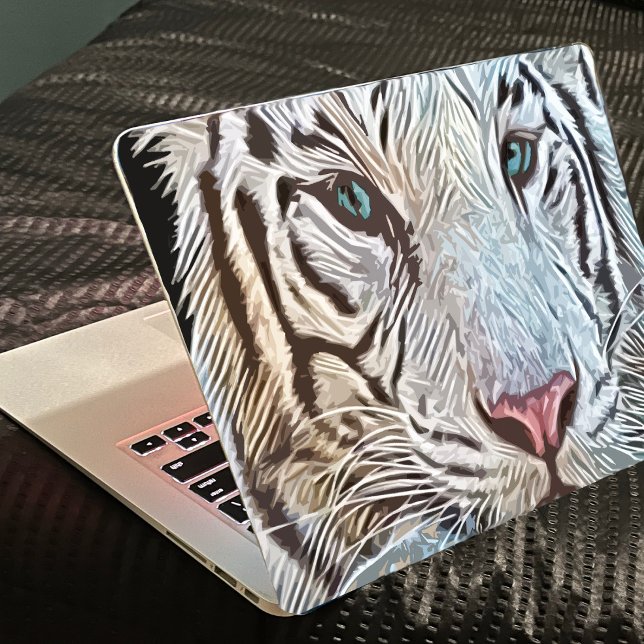 Tiger Black and White Modern Laptop skin stickers (Creator Uploaded)