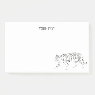 Tiger black and white personalised post-it notes