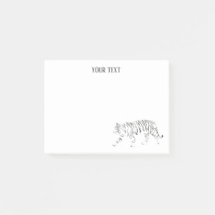 Tiger black and white personalised post-it notes