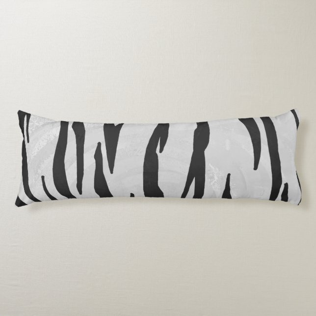 Tiger Black and White Print Body Cushion (Front)