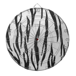 Tiger Black and White Print Dartboard