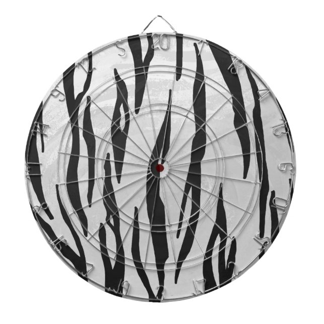 Tiger Black and White Print Dartboard (Front)