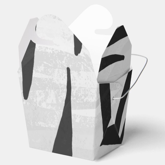 Tiger Black and White Print Favour Box (Opened)