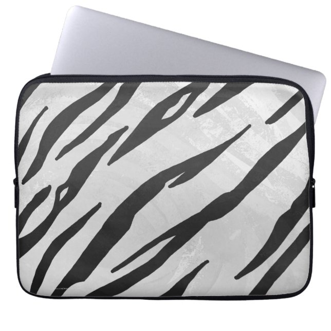 Tiger Black and White Print Laptop Sleeve (Front)