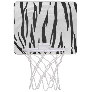Tiger Black and White Print Mini Basketball Hoop