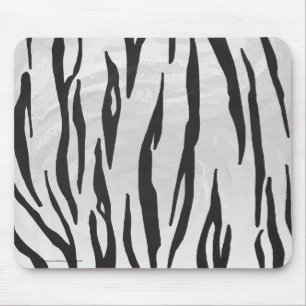 Tiger Black and White Print Mouse Mat