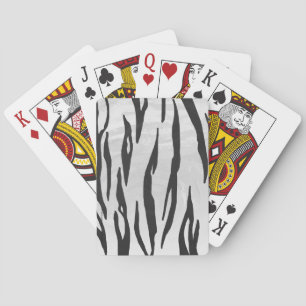 Tiger Black and White Print Playing Cards