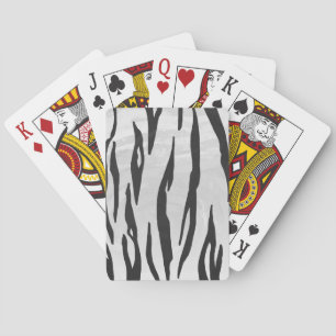 Tiger Black and White Print Playing Cards
