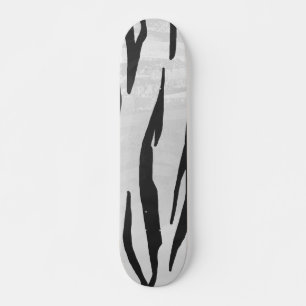 Tiger Black and White Print Skateboard