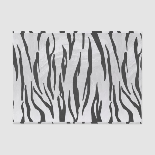 Tiger Black and White Print Tissue Paper (Front)