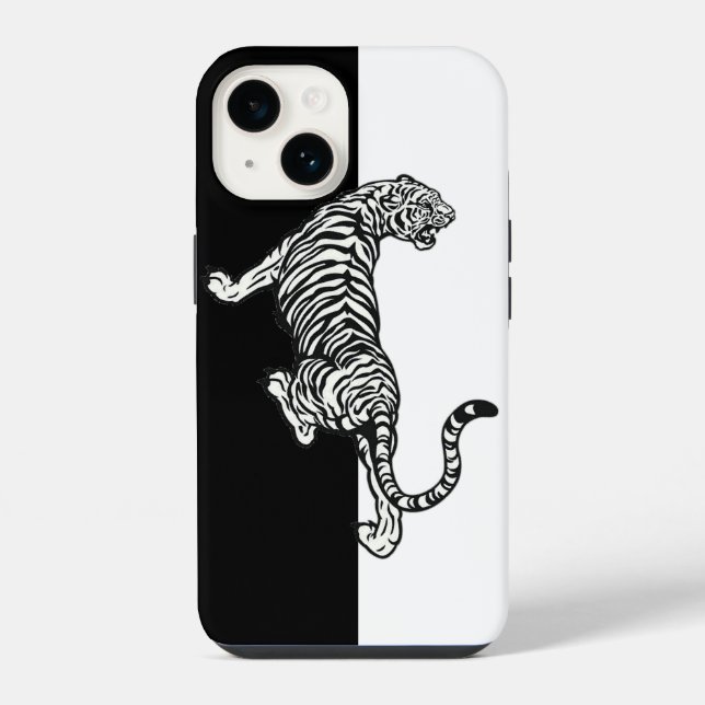 Tiger Black White  iPhone Case (Back)