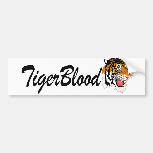 TIGER BLOOD BUMPER STICKER (Front)