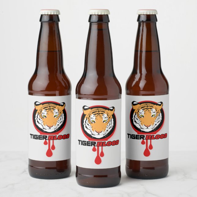 Tiger Blood Logo Beer Bottle Label (Bottles)