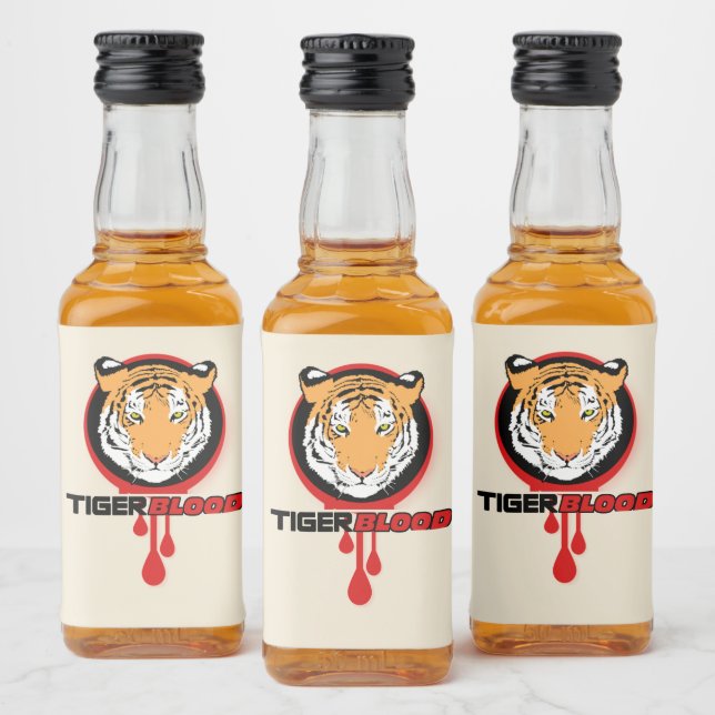 Tiger Blood Taste Liquor Bottle Label (Bottles)