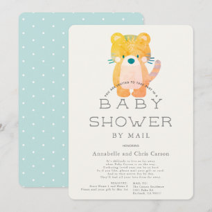 Tiger Blue Boy Baby Shower by Mail Invitation