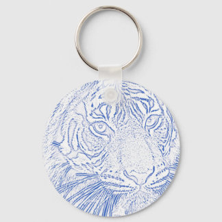 Tiger (blue) keychain