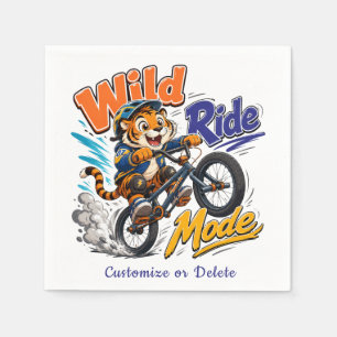 Tiger BMX Bike Personalised Party Napkin
