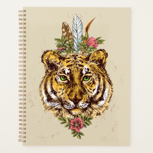 Tiger Boho Style Portrait Planner (Front)